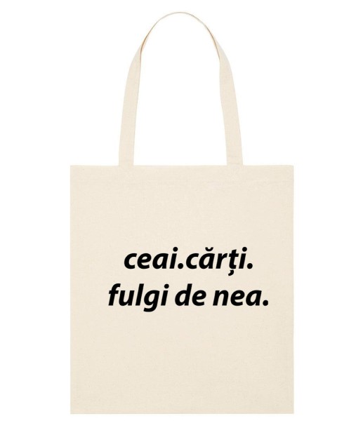 Philosophical tote bag “Ceai. Cărți. Fulgi de nea”