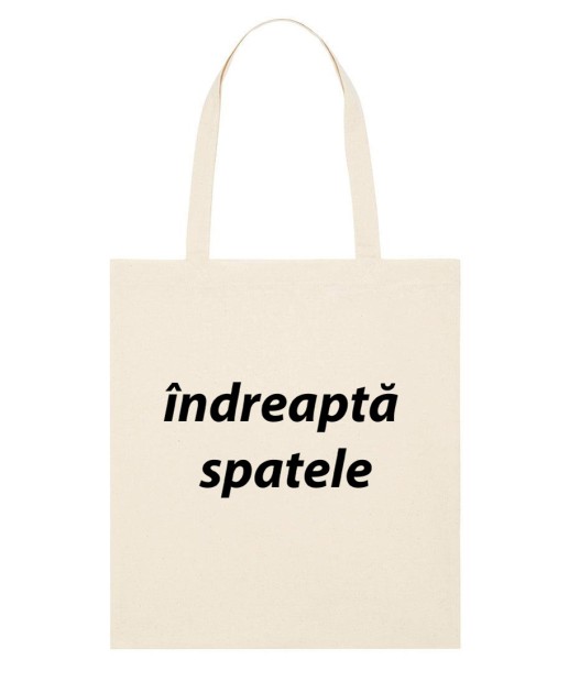 Philosophical tote bag “Îndreaptă spatele”